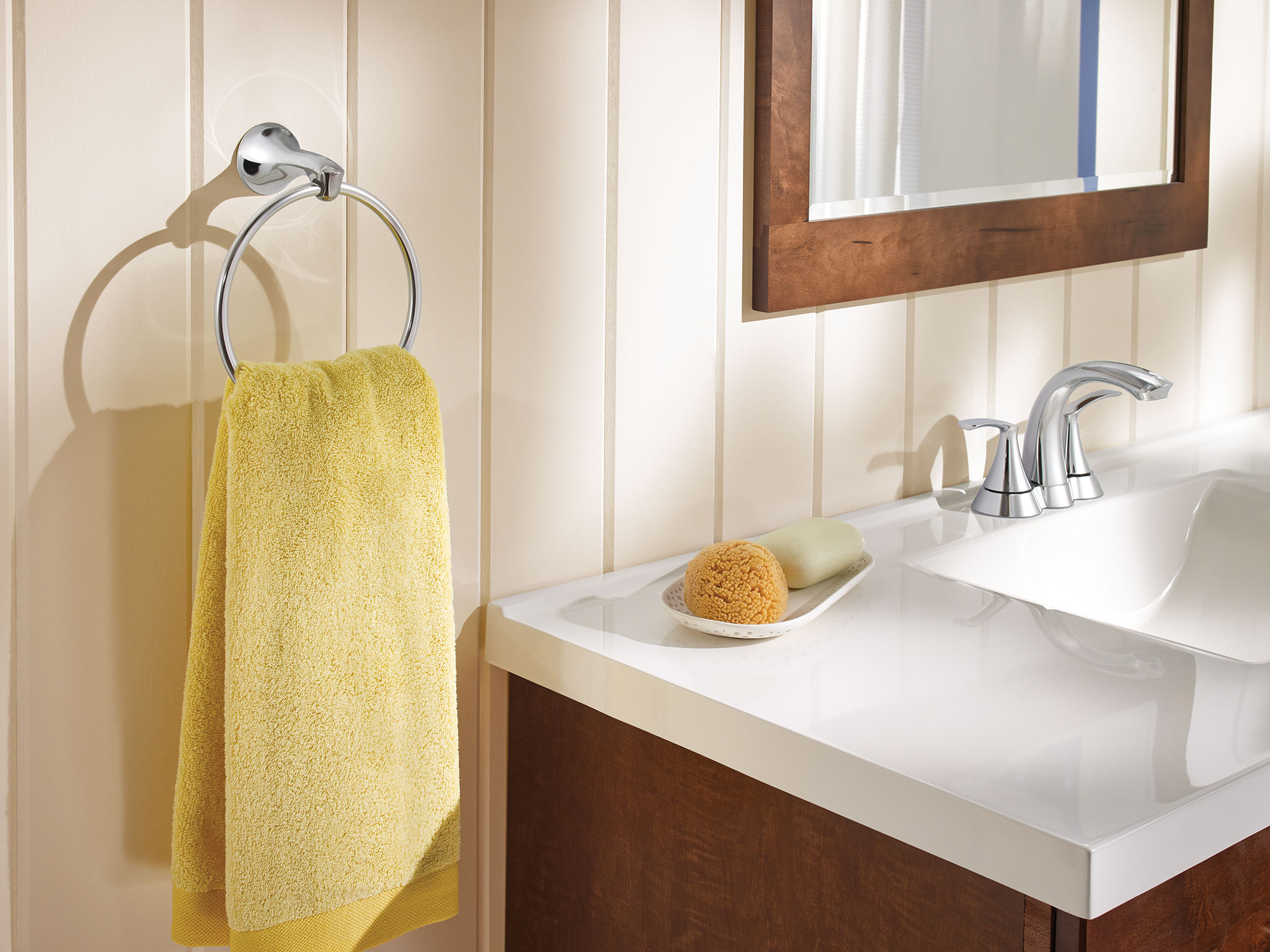 Darcy Towel Ring - Chrome Bathroom Towel Holder for Hand & Kitchen Towels - Perfect for Bathroom, Kitchen & Spa Decor