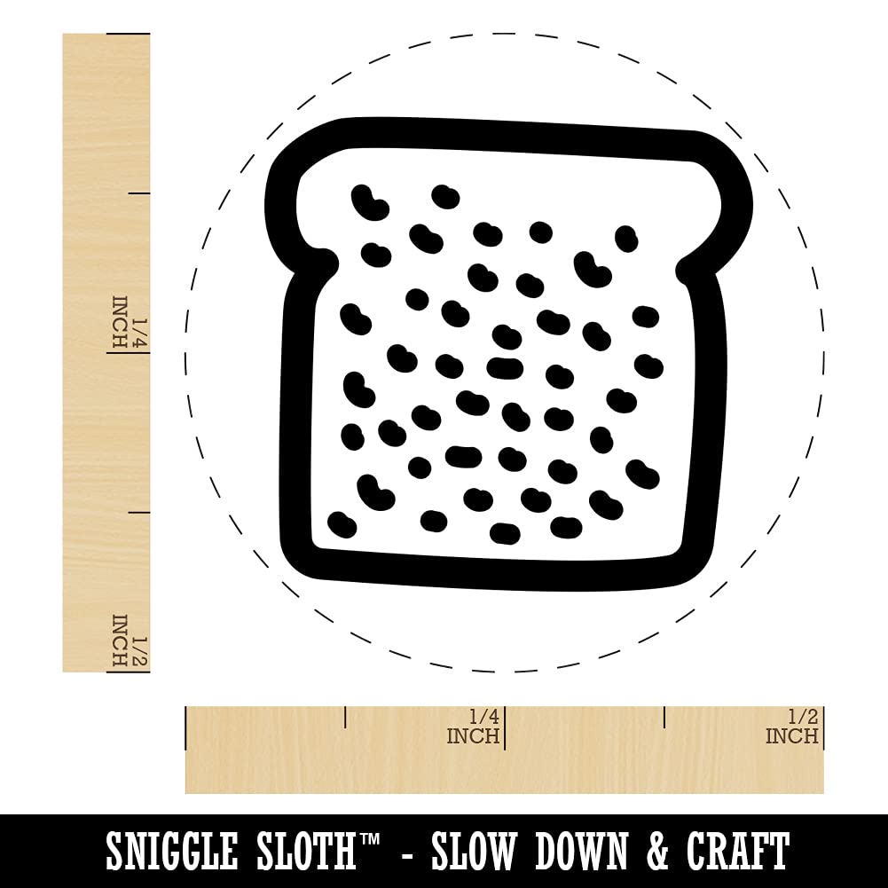 Mini 1/2 Inch Self-Inking Rubber Stamp - Bread Toast Doodle Design for Crafting, Planners & DIY Projects - UV Ink Stamper for Scrapbooking, Journaling & Card Making