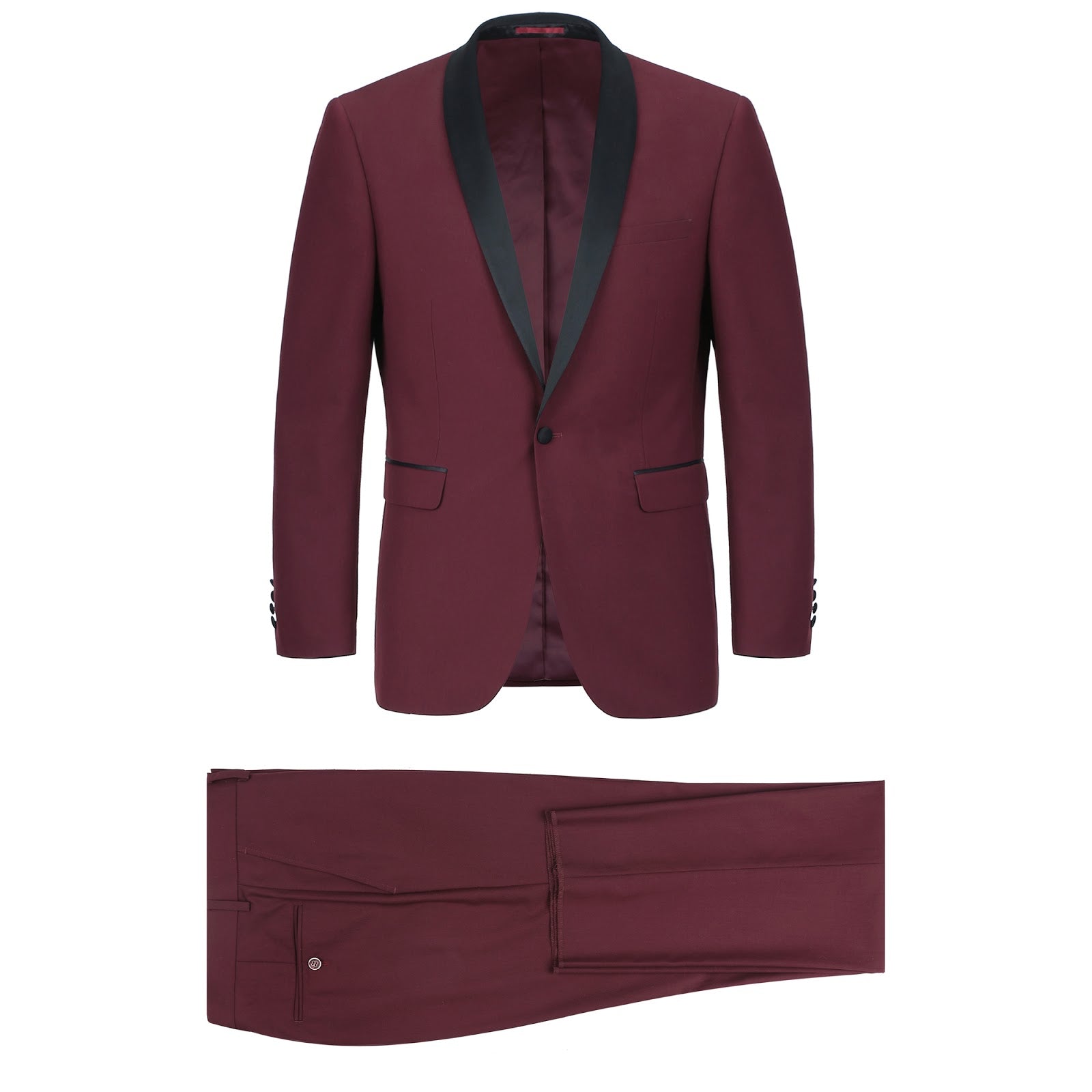 Alessandro Vitello by Renoir 2-Piece Slim Fit Shawl Lapel Tuxedo Suit - Premium Men's Formal Wear for Weddings, Prom & Black Tie Events