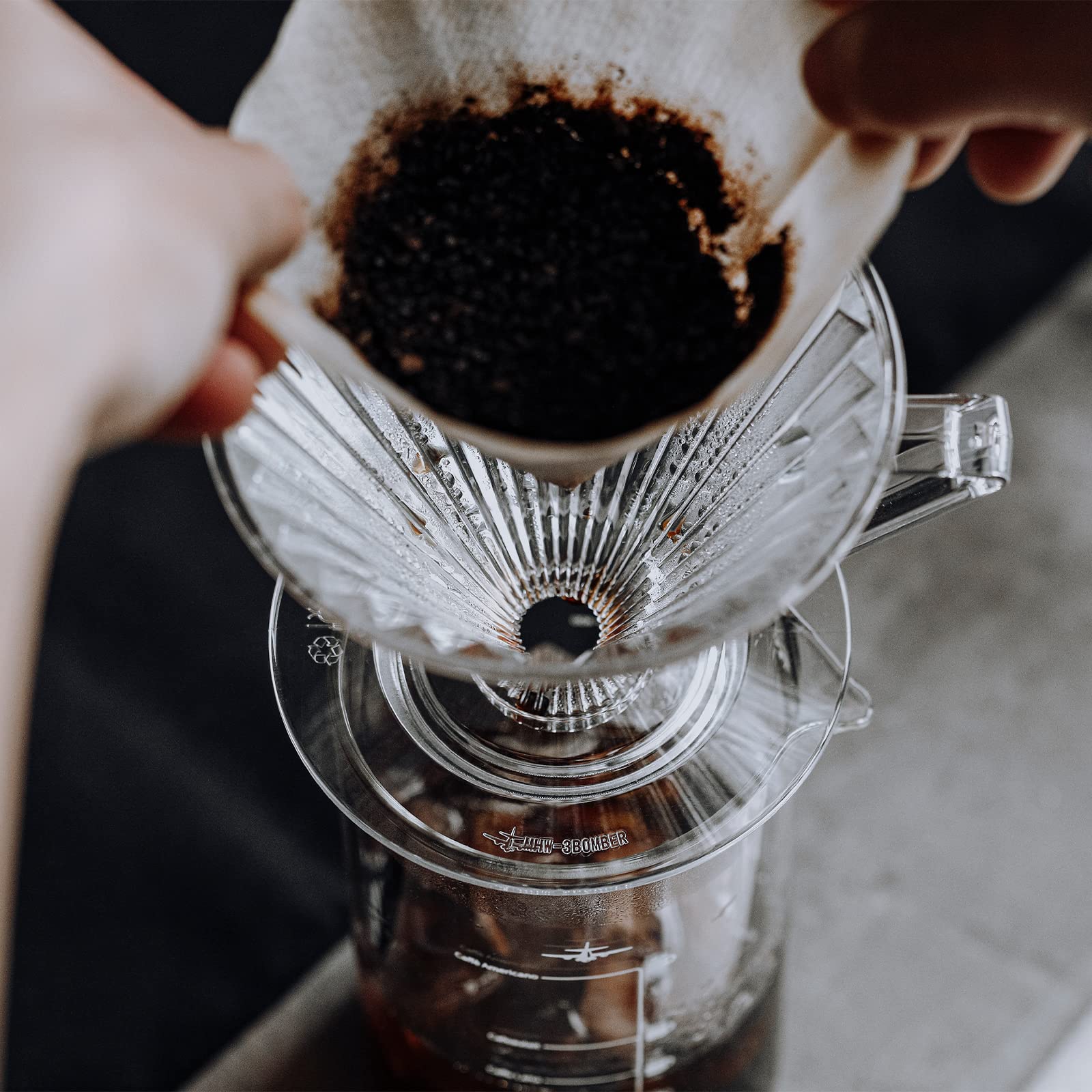 Premium MHW-3BOMBER R3 Manual Coffee Grinder & Pour Over Dripper - Perfect for Home Brewing, Camping & Travel Coffee Lovers