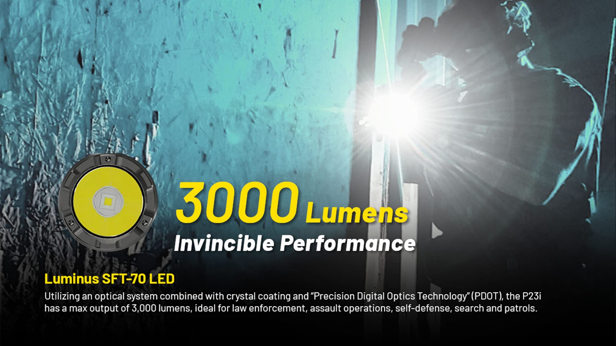 Nitecore P23i 3000 Lumen Tactical Flashlight - USB-C Rechargeable, Super Bright Long Throw LED Flashlight for Camping, Hiking, Emergency & Outdoor Adventures