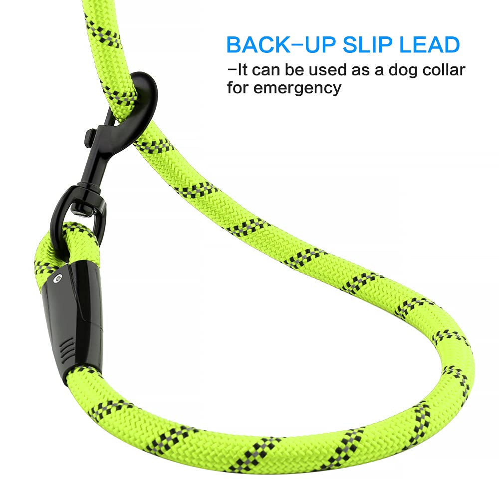 Plutus Pet Heavy Duty Rope Dog Leash with Comfortable Padded Handle - Reflective 4/5/6 FT Strong Leash for Small, Medium & Large Dogs (1/2
