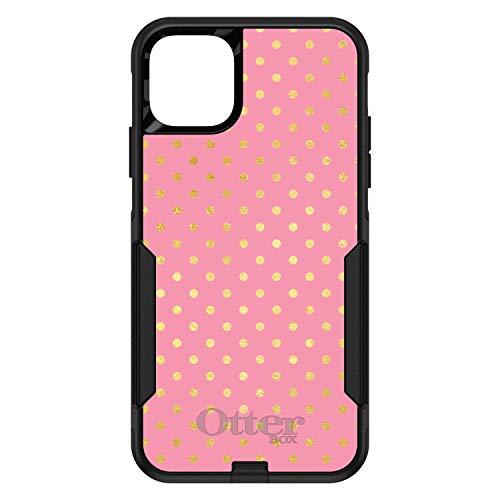 Pink & Gold Polka Dot Pattern On Black Case