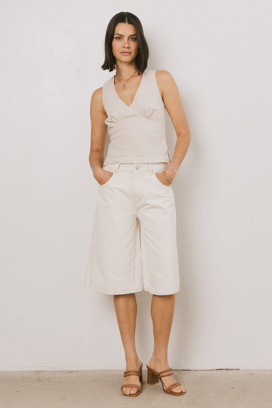 Premium Alden Bermuda Shorts for Men - Classic Cream Cotton Casual Shorts | Perfect for Summer, Beach, and Vacation Wear