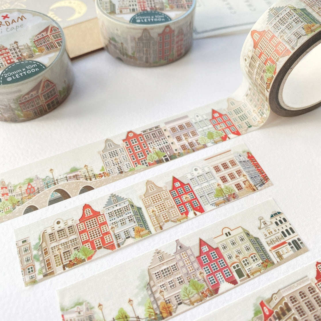 Amsterdam Washi Tape - Decorative Japanese Paper Tape for Scrapbooking, Journaling & DIY Crafts - Perfect for Bullet Journals, Gift Wrapping & Home Decor