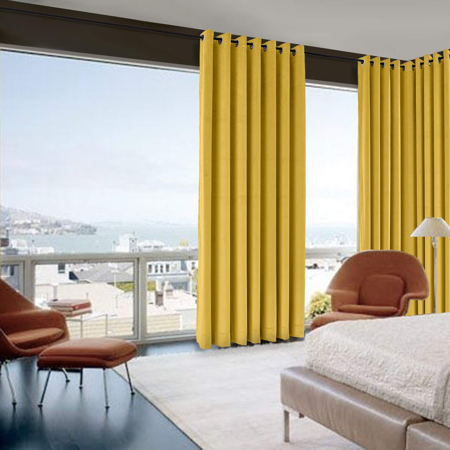 Thermal Insulated Blackout Curtains for Bedroom - Extra Wide Solid Velvet Window Curtain Panels (100x96 Inches, 1 Panel) - Room Darkening, Noise Reducing & Energy Saving - Perfect for Home Theater, Nursery & Shift Workers