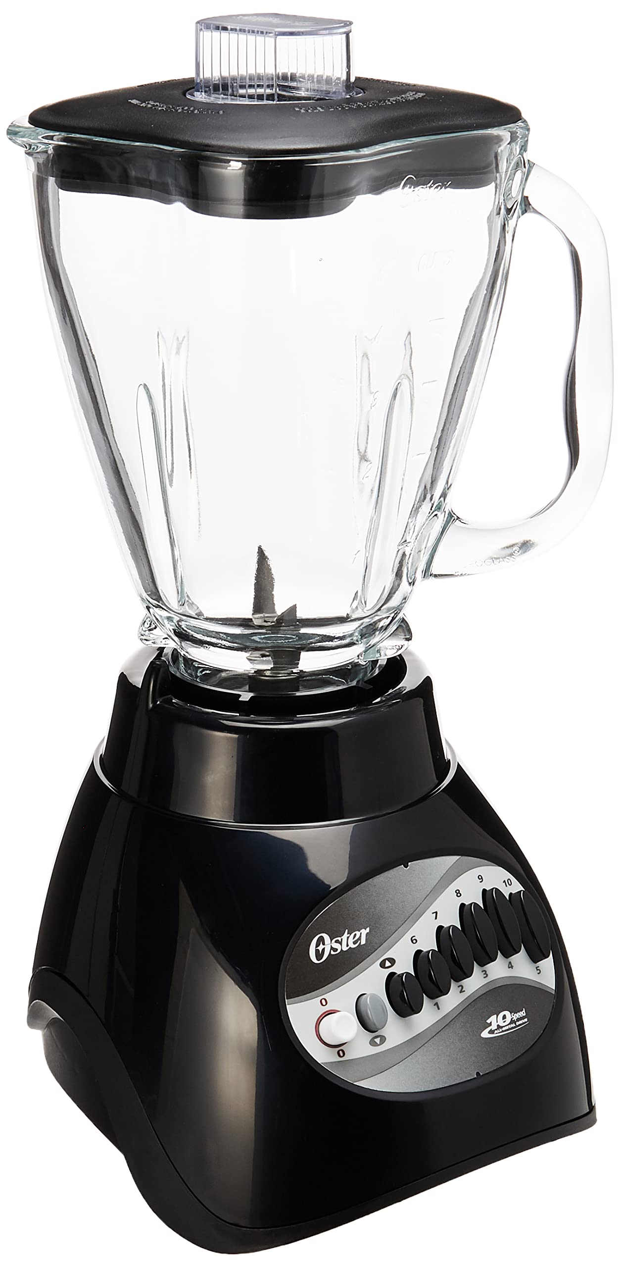 Oster 6832 10-Speed Blender with 48oz Glass Jar - Powerful 600W Motor for Smoothies, Shakes & Food Prep - Black Countertop Blender for Kitchen, Bar & Healthy Lifestyle