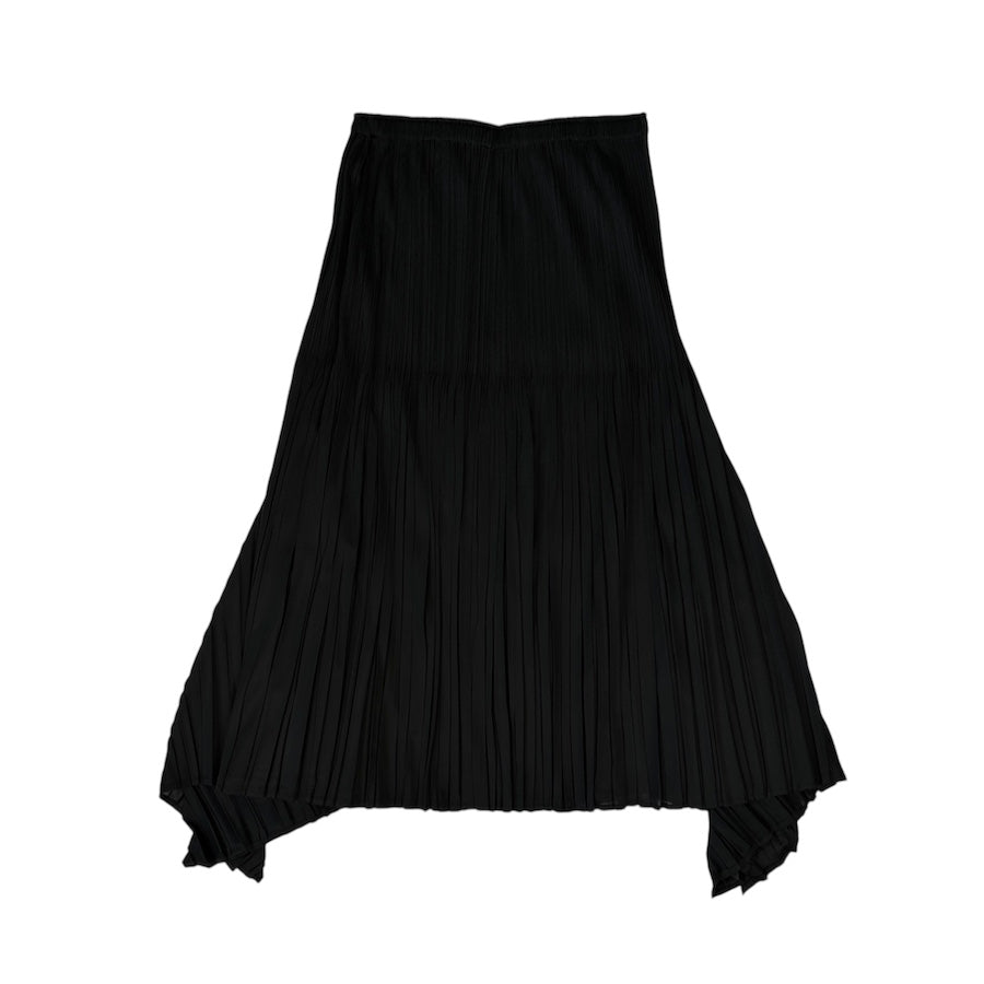 ISSEY MIYAKE PLEATS PLEASE ASYMMETRICAL SKIRT - Black Women's Fashion Skirt for Work, Party & Special Occasions