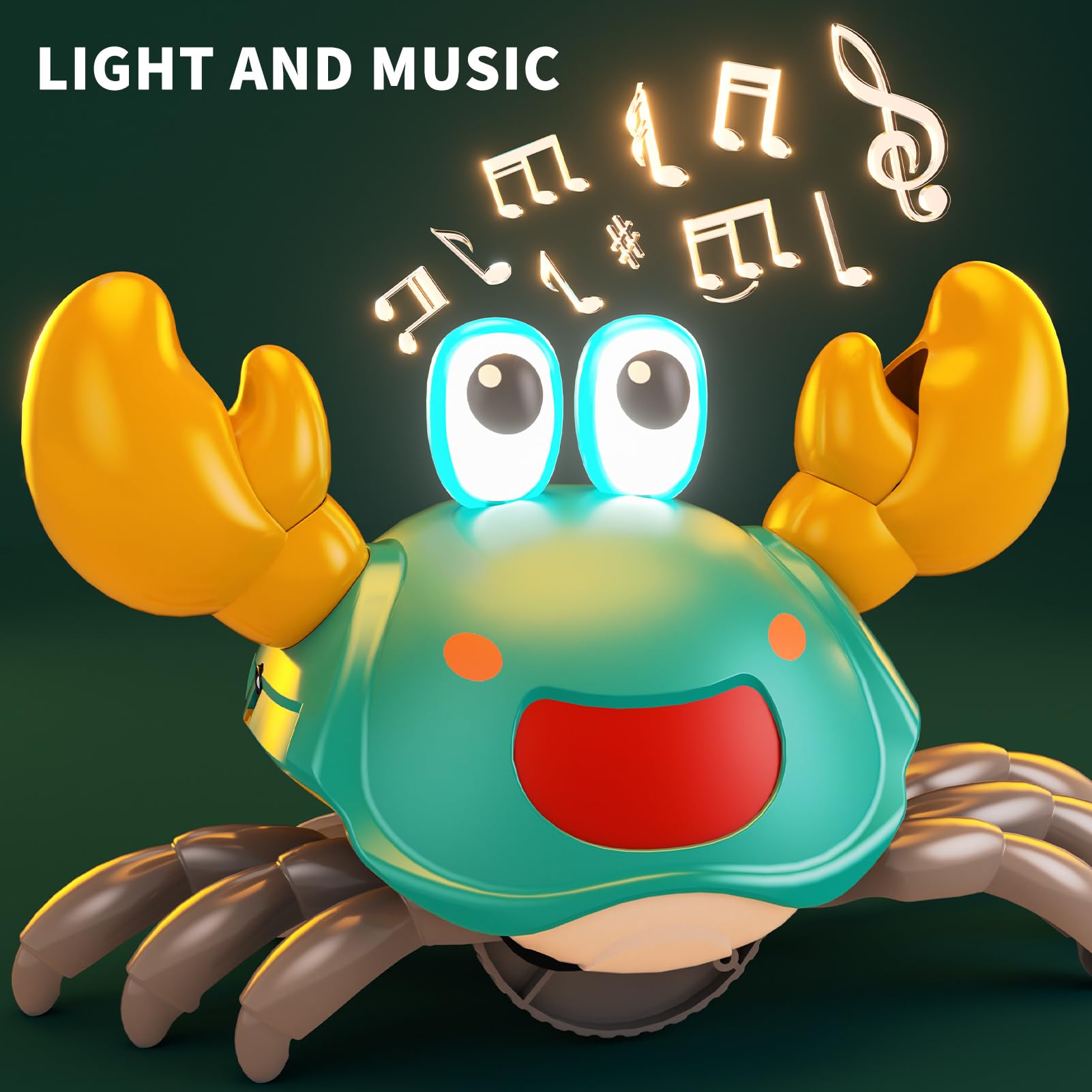 Interactive Crawling Crab Toy for Toddlers 3-4 Years - Sensory Walking Musical Toy with Obstacle Avoidance, Dancing Moving Crab for Baby Development | Perfect Birthday Gift for 1-3 Year Olds | Fun Learning Toy for Playtime, Daycare & Early Childhood Education