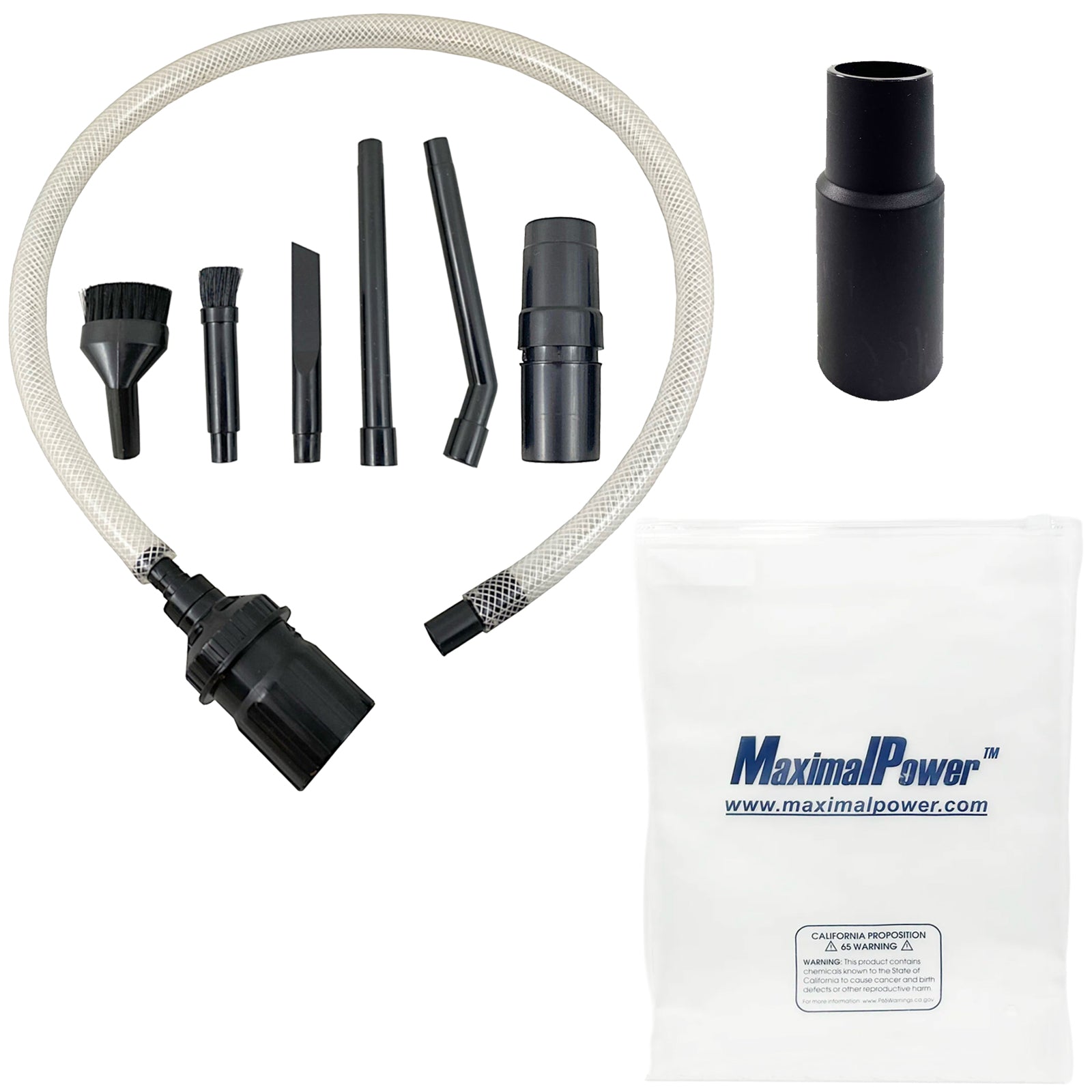 MaximalPower Mini & Micro Vacuum Cleaner Attachment Tool Kit - 8 Piece Set Combo Pack for Home, Car, and Pet Hair Cleaning