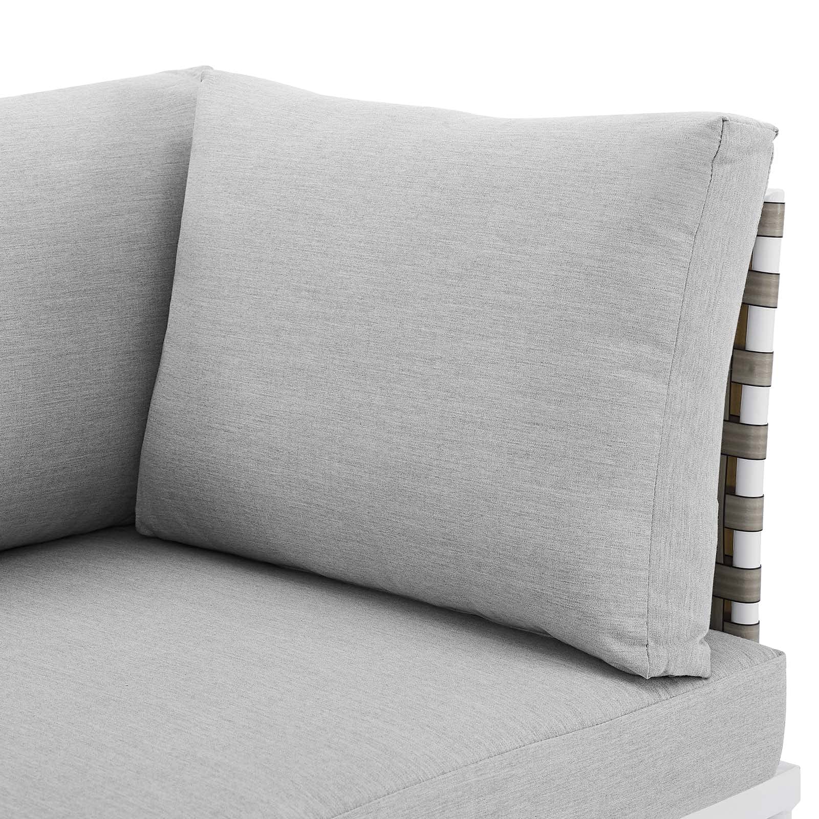 Modern Aluminum Sofa Corner Chair - Grey Metal Outdoor Patio Furniture for Balcony, Cafe & Bistro - Perfect for Relaxing & Entertaining Guests