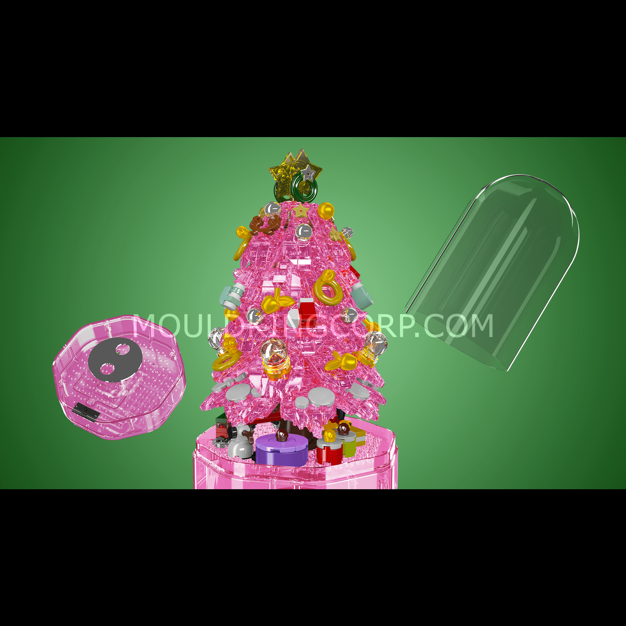 Mould King 10090 Christmas Tree Music Box Building Set - 688 PCS DIY Holiday Decoration for Home, Office & Gift Giving | Fun Christmas Activity for Kids & Adults