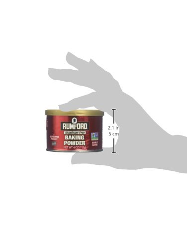 Rumford Double Acting Baking Powder, 4 oz - Aluminum-Free Baking Soda Substitute for Cakes, Cookies & Bread | Gluten-Free & Non-GMO