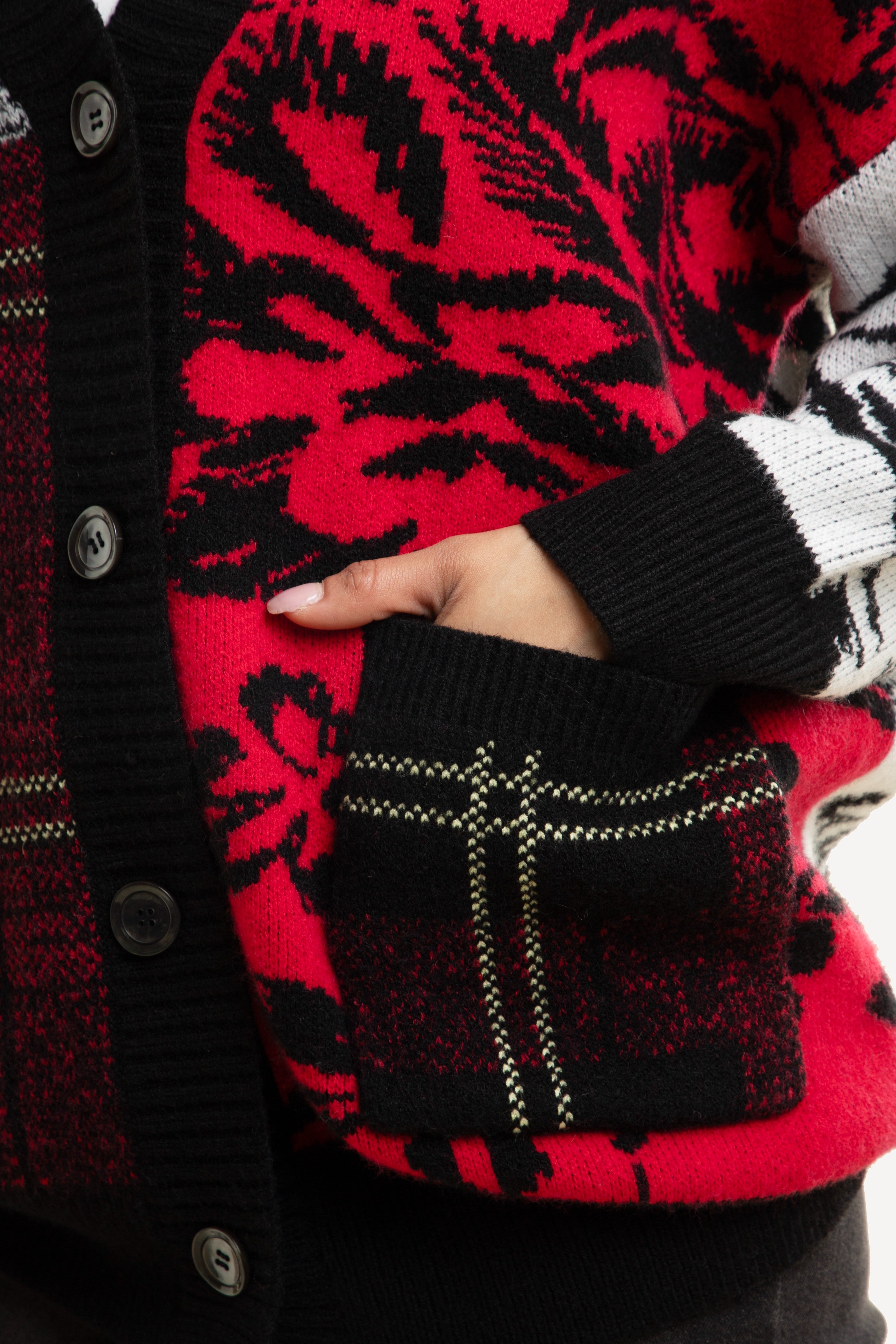 Floral Plaid Cardigan for Women - Soft Long Sleeve Open Front Sweater - Perfect for Fall & Winter Layering, Office Wear & Casual Outfits