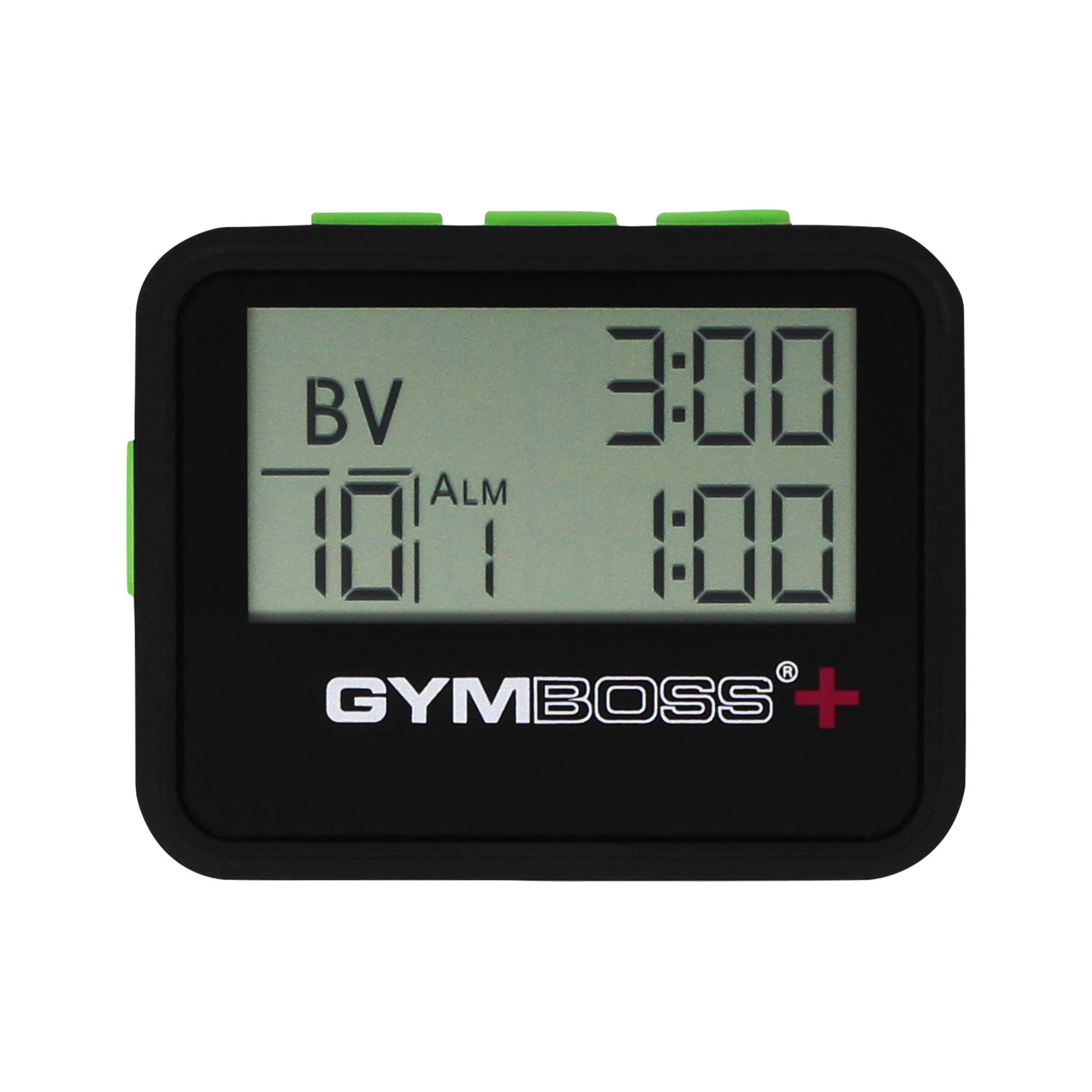Gymboss Plus Interval Timer and Stopwatch - Black/Green Softcoat for Workouts, HIIT Training, Boxing, and Fitness Tracking