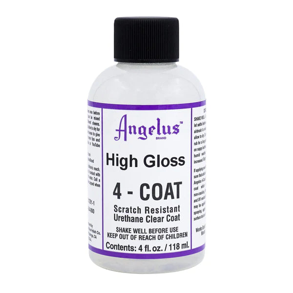 ANGELUS 4 Coat Urethane Clear Coat (4 fl. oz) - High Gloss Protective Finish for Shoes, Leather Goods & DIY Projects