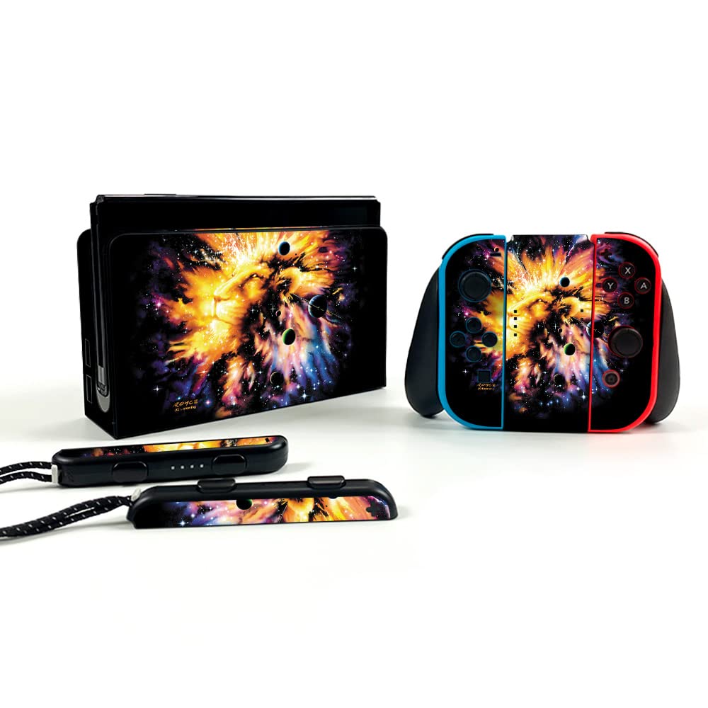 MightySkins Vinyl Decal Wrap Cover Compatible with Nintendo Switch OLED - Leo Galaxy Design | Protective, Durable & Customizable Skin | Easy to Apply & Remove | Made in USA | Perfect for Gaming, Travel & Personalization