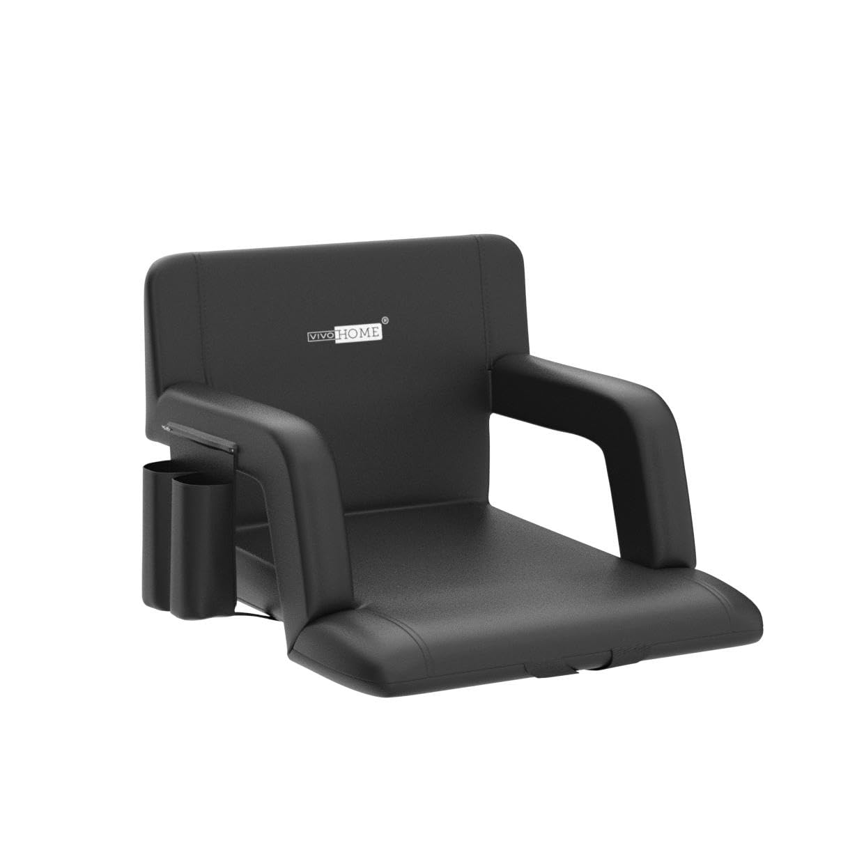 VIVOHOME Portable Reclining Stadium Seat with Padded Backrest & Adjustable Armrests - Set of 2 Comfortable Bleacher Chairs for Outdoor Sports, Concerts & Camping