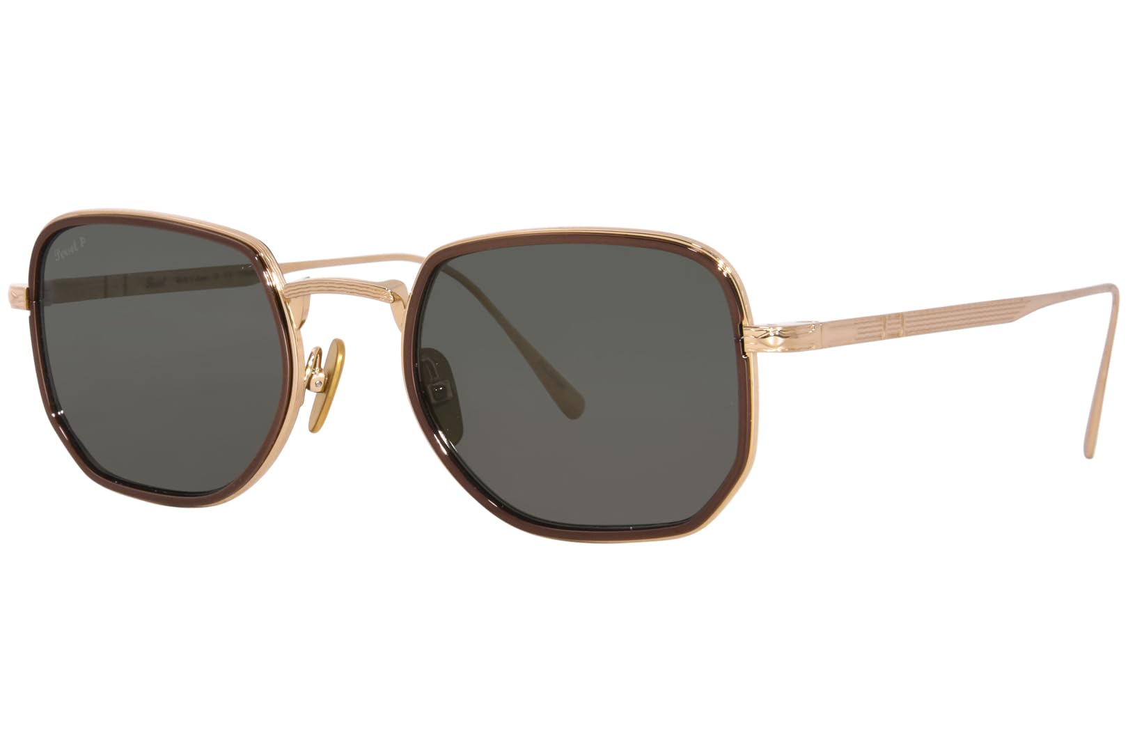 Persol PO 5006 ST 800958 Gold Brown Polarized Sunglasses for Men - Classic Aviator Style for Driving, Travel & Outdoor Activities