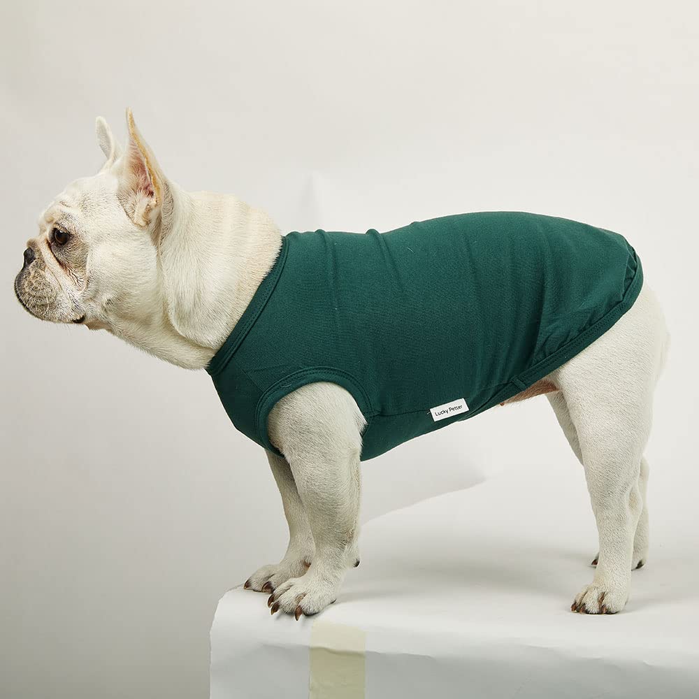 **Breathable Cotton Dog Tank Top - Soft Sleeveless T-Shirt for Small Dogs - Green Pet Clothes for Summer & Outdoor Play**