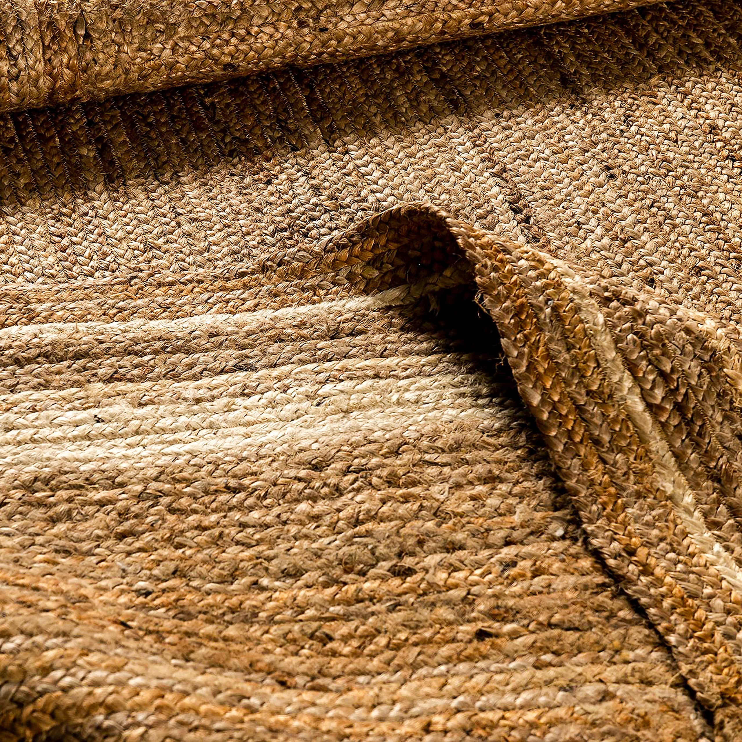 Flash Furniture Prima Natural Fiber Jute Area Rug 8' x 10' - Braided Indoor Jute Rug for Living Room, Bedroom & Office - Eco-Friendly Home Decor