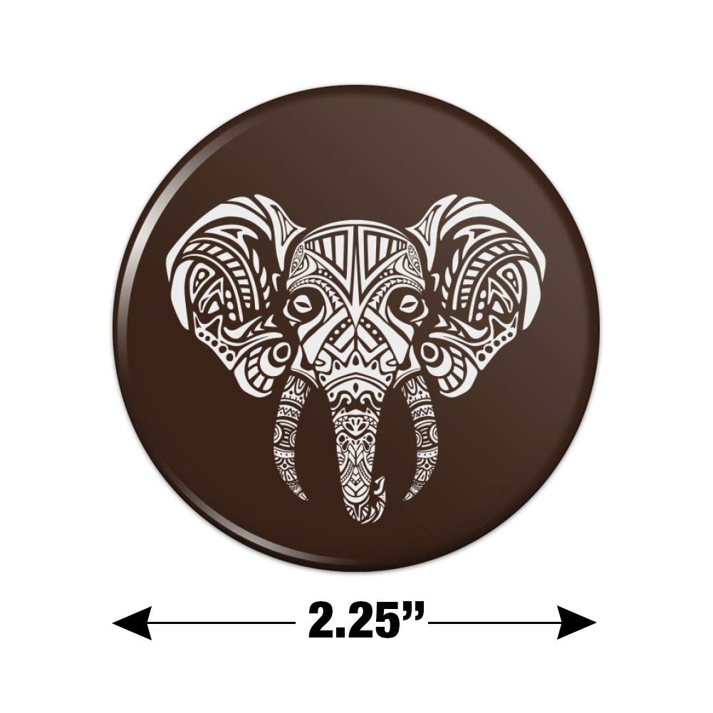 White African Elephant Tribal Fridge Magnet - Decorative Kitchen Refrigerator Locker Button - Perfect for Home, Office & Dorm Room Decor