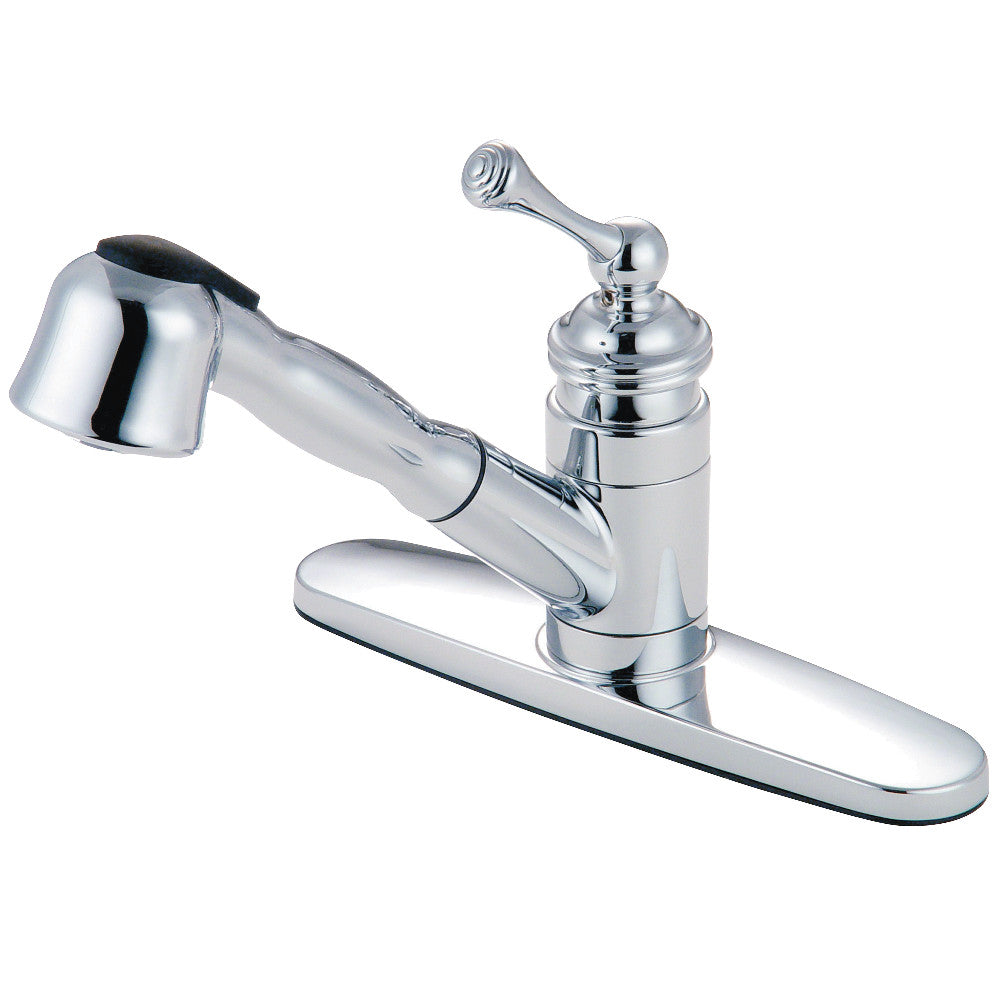 Kingston Brass KB3898BL Vintage 8 Single Handle Pull Out Kitchen Washerless Cartridge