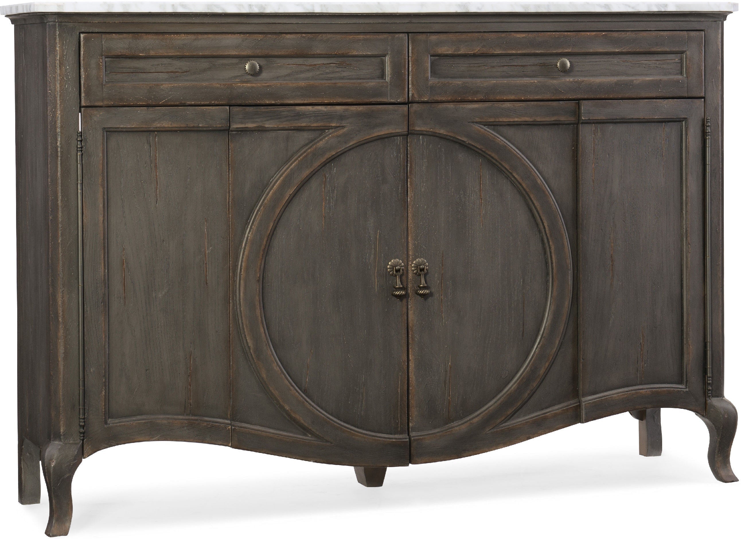 Arabella 4-Door 2-Drawer Solid Wood Credenza - Stylish Storage Cabinet for Living Room, Dining Room, or Entryway