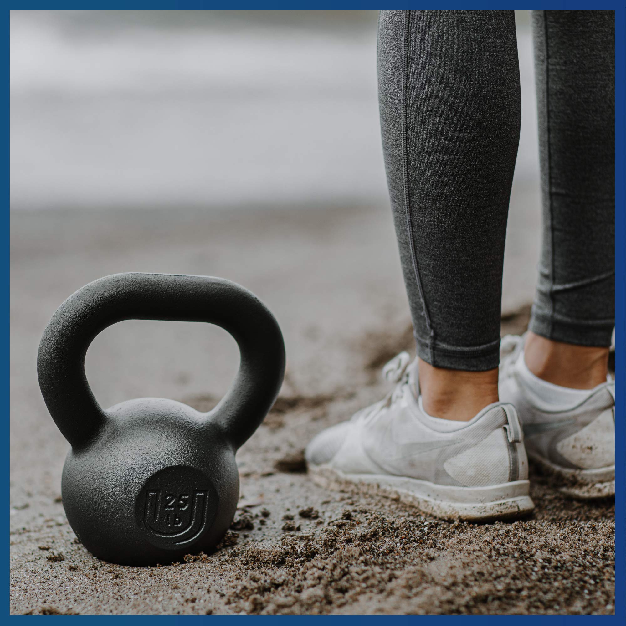 12kg (25lb) Powder Coated Kettlebell with Wide Grip Handle - Durable Home Gym Equipment for Strength Training & Muscle Building - Perfect for Men & Women Fitness Workouts at Home or Gym