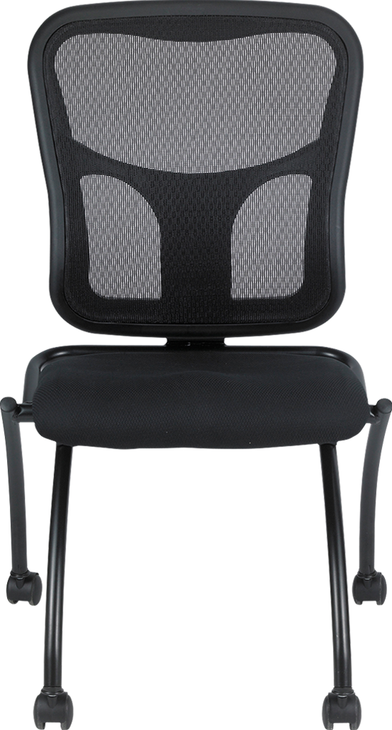 Eurotech Flip Mesh Fabric Office Chair with Casters, No Arms, Black (NT1000) - 2 Pack - Ergonomic Desk Chair for Home & Office Workspace