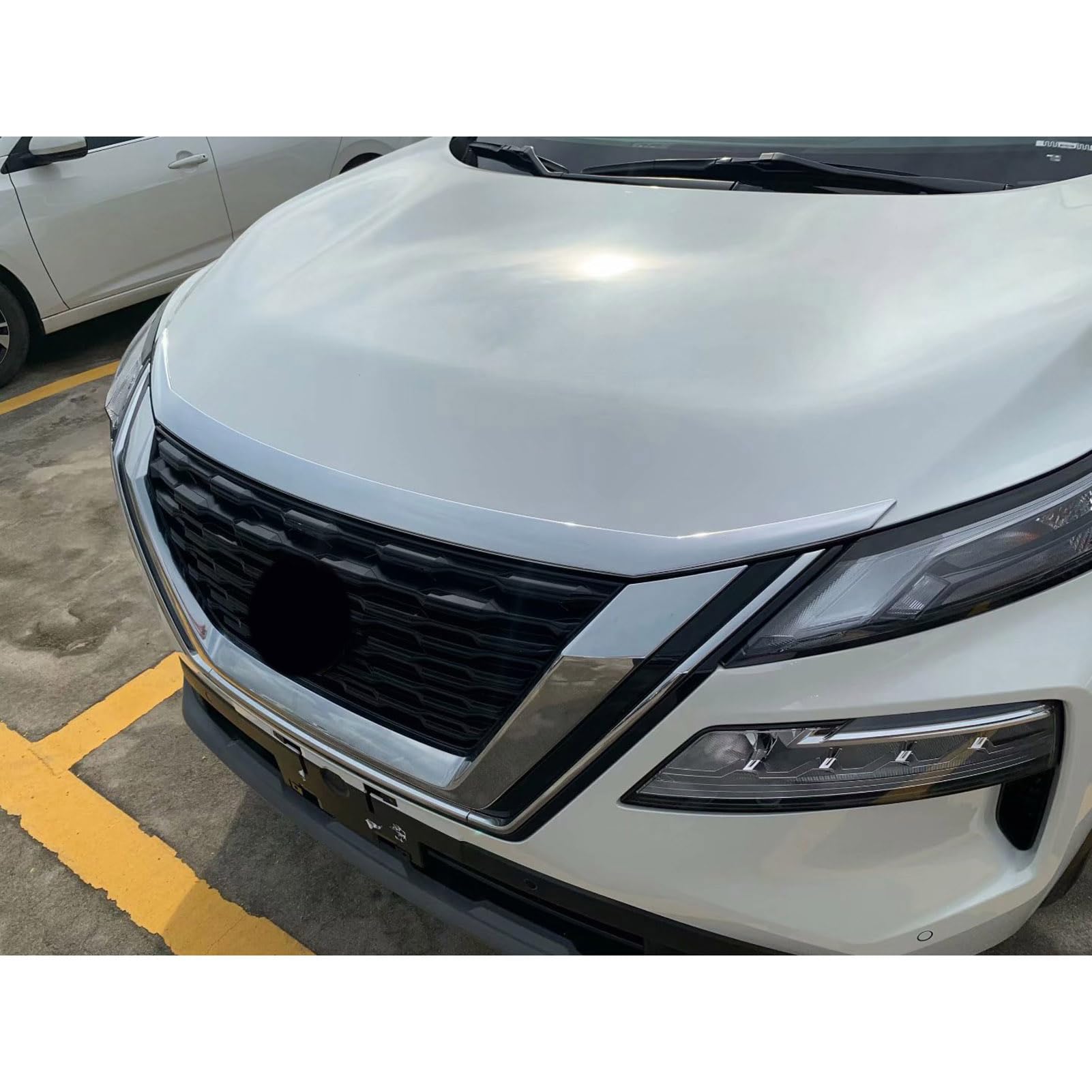 Beautost Front Hood Grill Cover for Nissan Rogue 2021-2025 - Durable Bonnet Molding Trim - Perfect for Off-Road Protection & Custom Styling