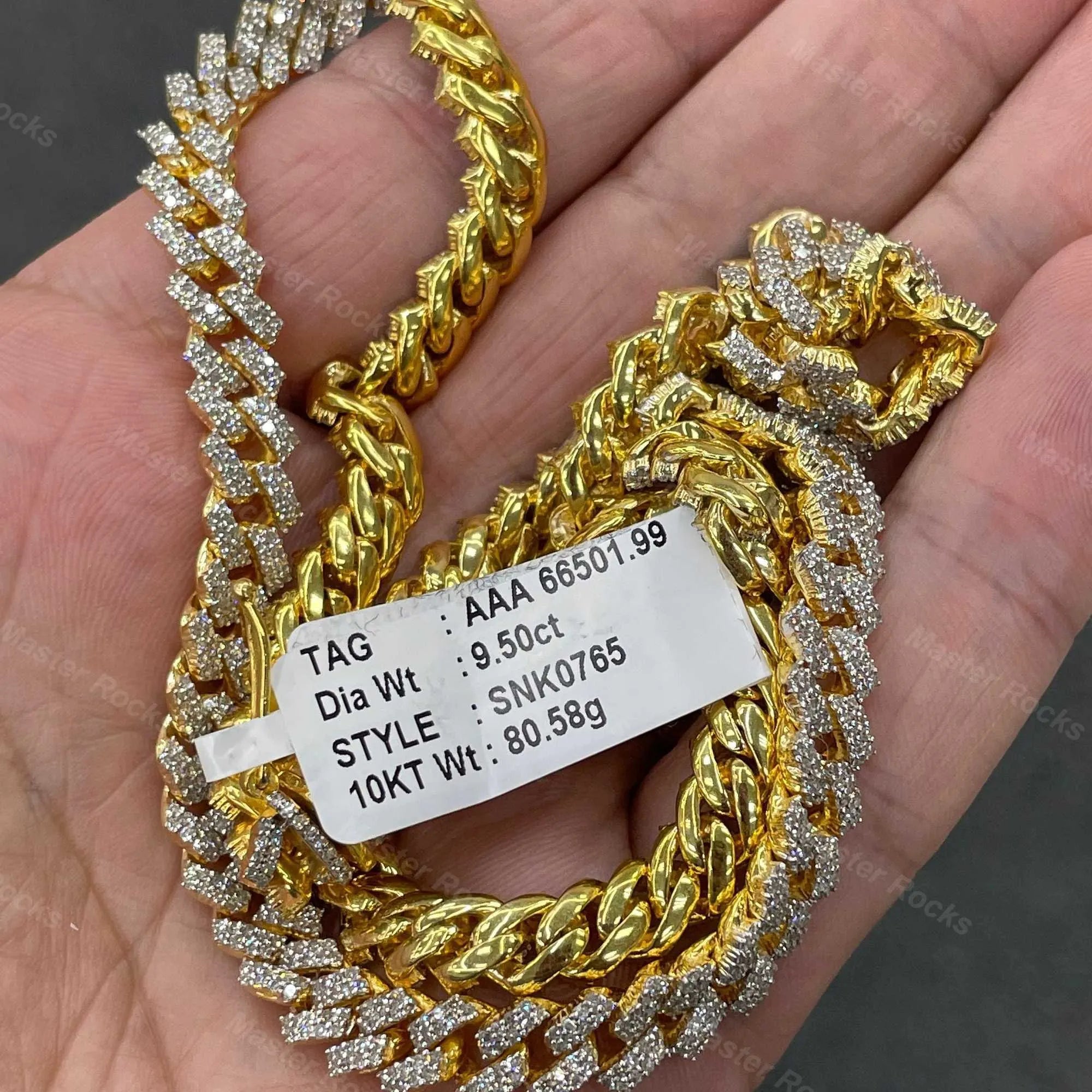 24K Gold Plated Moissanite Cuban Link Chain Necklace for Men - Iced Out Tennis Chain Jewelry - Perfect for Hip Hop Style, Gifts & Special Occasions