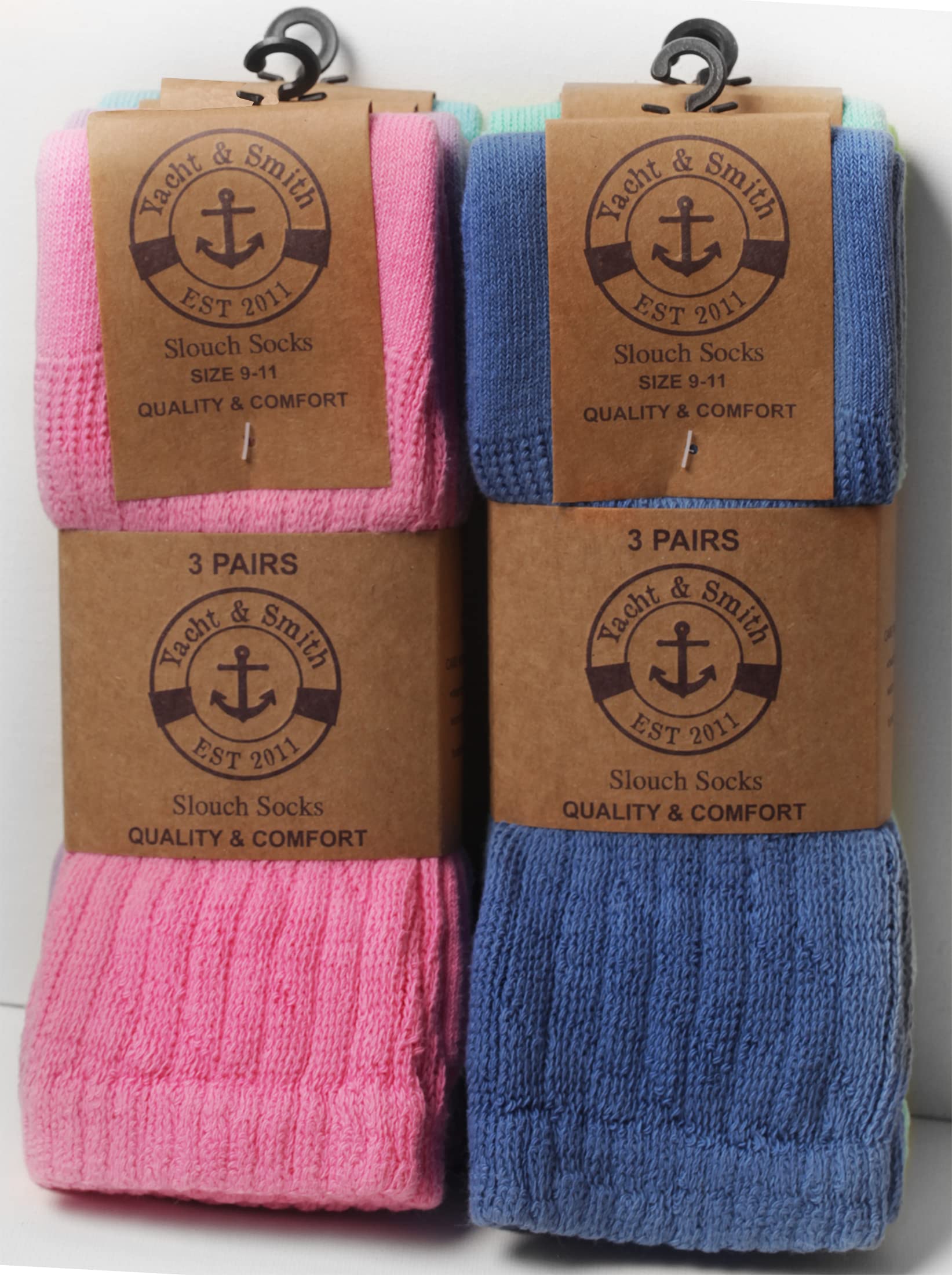 Yacht & Smith 120 Pack Women's Cotton Slouch Socks - Knee High Boot Socks for Women - Soft & Comfortable Crew Socks for Everyday Wear, Winter, Fall & Boot Season