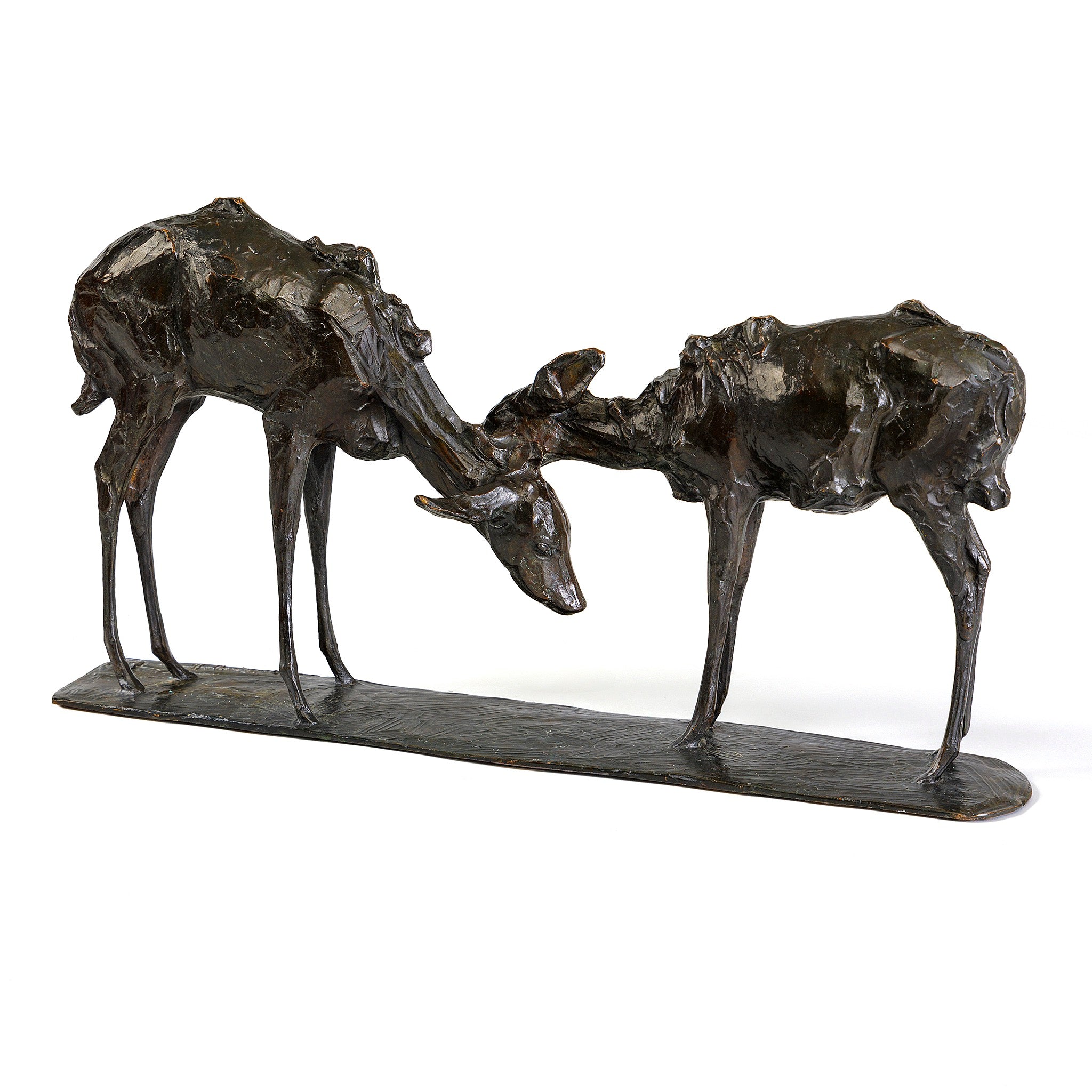 Rembrandt Bugatti Small Antelope Bronze Sculpture - Petites Antilopes Goudou Art Statue, Two Friends Figurine for Home Decor, Office Display & Art Collection