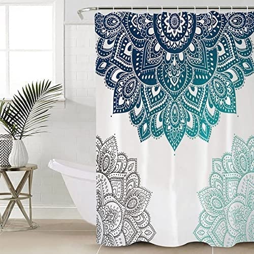 Mandala Gradient Shower Curtain Liner - 72x84 Inch Waterproof Bathroom Decor with Elegant Design for Home, Spa, and Holiday Decorations (Christmas, Thanksgiving, New Year)
