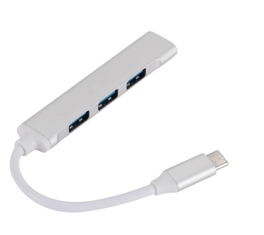 USB C to 4 Port USB 3.0 Hub Adapter - High-Speed Data Transfer for Laptop, PC, MacBook - Perfect for Home Office, Gaming & Multi-Device Charging