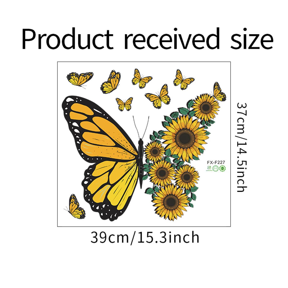 Butterfly and Sunflower Wall Decals - Removable Vinyl Wall Stickers for Home, Office, Living Room, Bedroom & Party Decor - Perfect for Nursery, Kids Room & Wedding Decorations