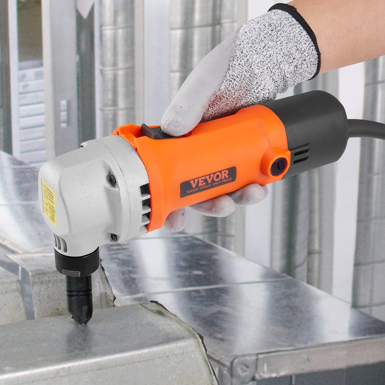 VEVOR 550W Electric Sheet Metal Nibbler - 2200 RPM High Speed Cutter with 360° Rotation for Stainless Steel, Aluminum, Plastic & Wood | Perfect for Straight, Curved & Circular Cuts in DIY Projects, Metal Fabrication & Home Renovations