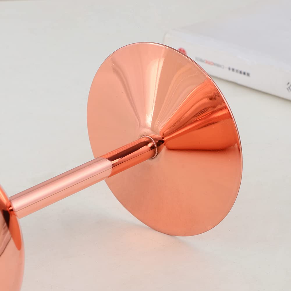 Premium 12 Oz Stainless Steel Wine Glasses Set of 2 - Rose Gold Stemmed Unbreakable Goblets with Built-in Pourer for Champagne, Cocktails, Wine - Perfect for Weddings, Parties, Home Bar & Outdoor Entertaining