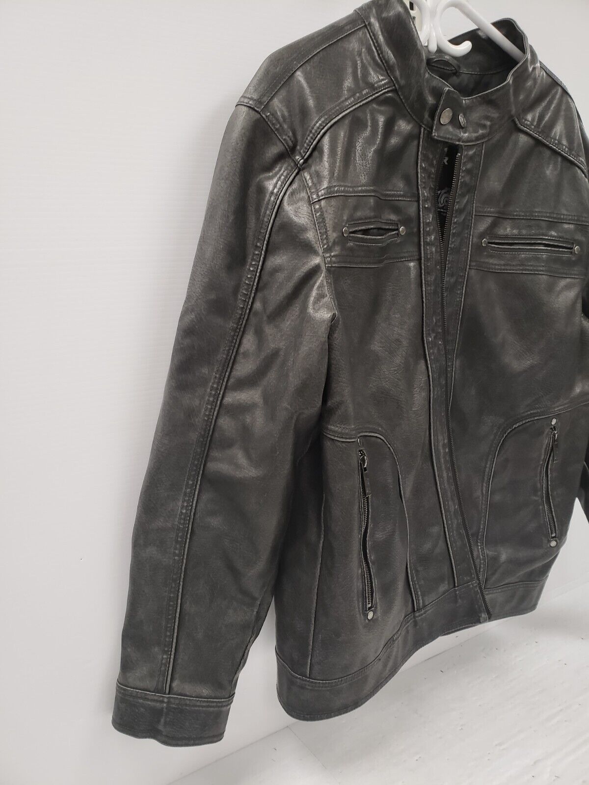 MotoGear Genuine Leather Jacket for Men - Size Large - Motorcycle Riding, Casual Wear & Outdoor Adventures