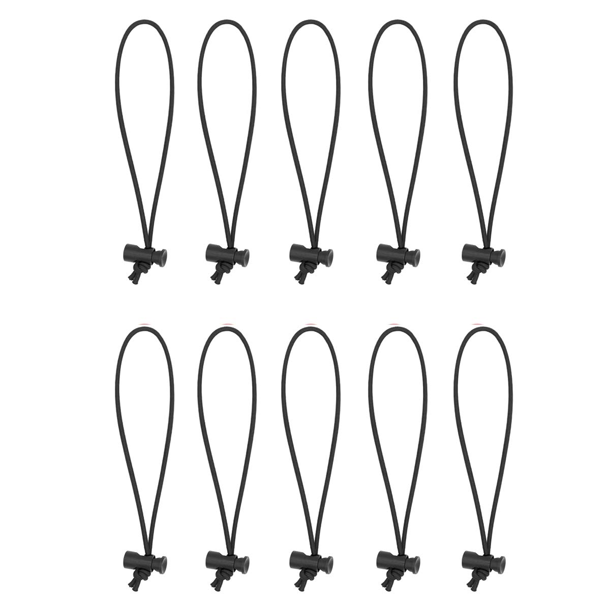 Foto&Tech Multipurpose Extra Thick Elastic Cable Tie and Organizer (10-Pack, 25CM, Black) - Adjustable Reusable Cord Straps for Home Office Computer TV Wires - Perfect for Cable Management and Tangle-Free Organization