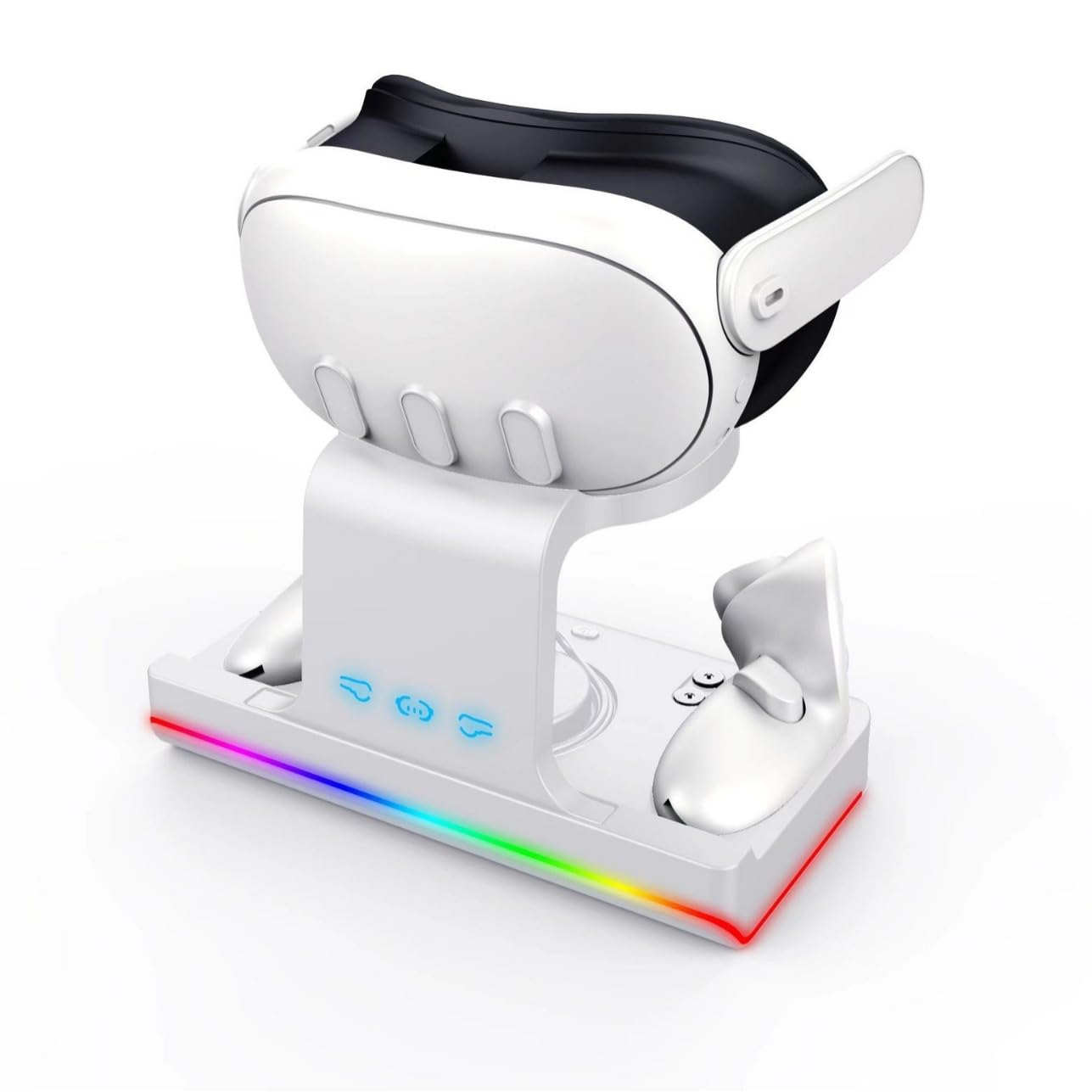 Magnetic Charging Dock for Oculus Quest 3/Meta Quest 3 Headset & Controllers - Fast Wireless Charger Stand with 2 Rechargeable Batteries & LED Display - Perfect for VR Gaming, Home Entertainment & Office Use