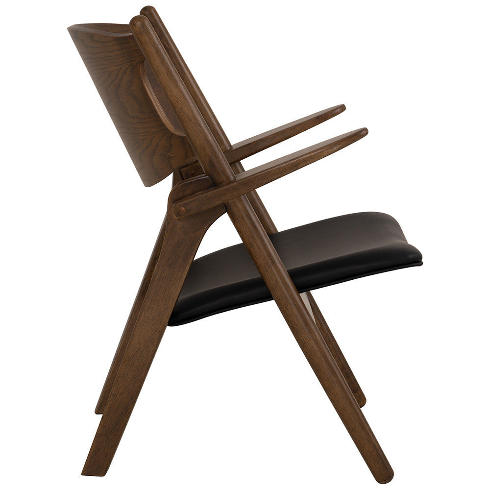 Stylish CAMRY Lounge Chair in Walnut & Black - Perfect for Living Room, Bedroom, or Office Relaxation