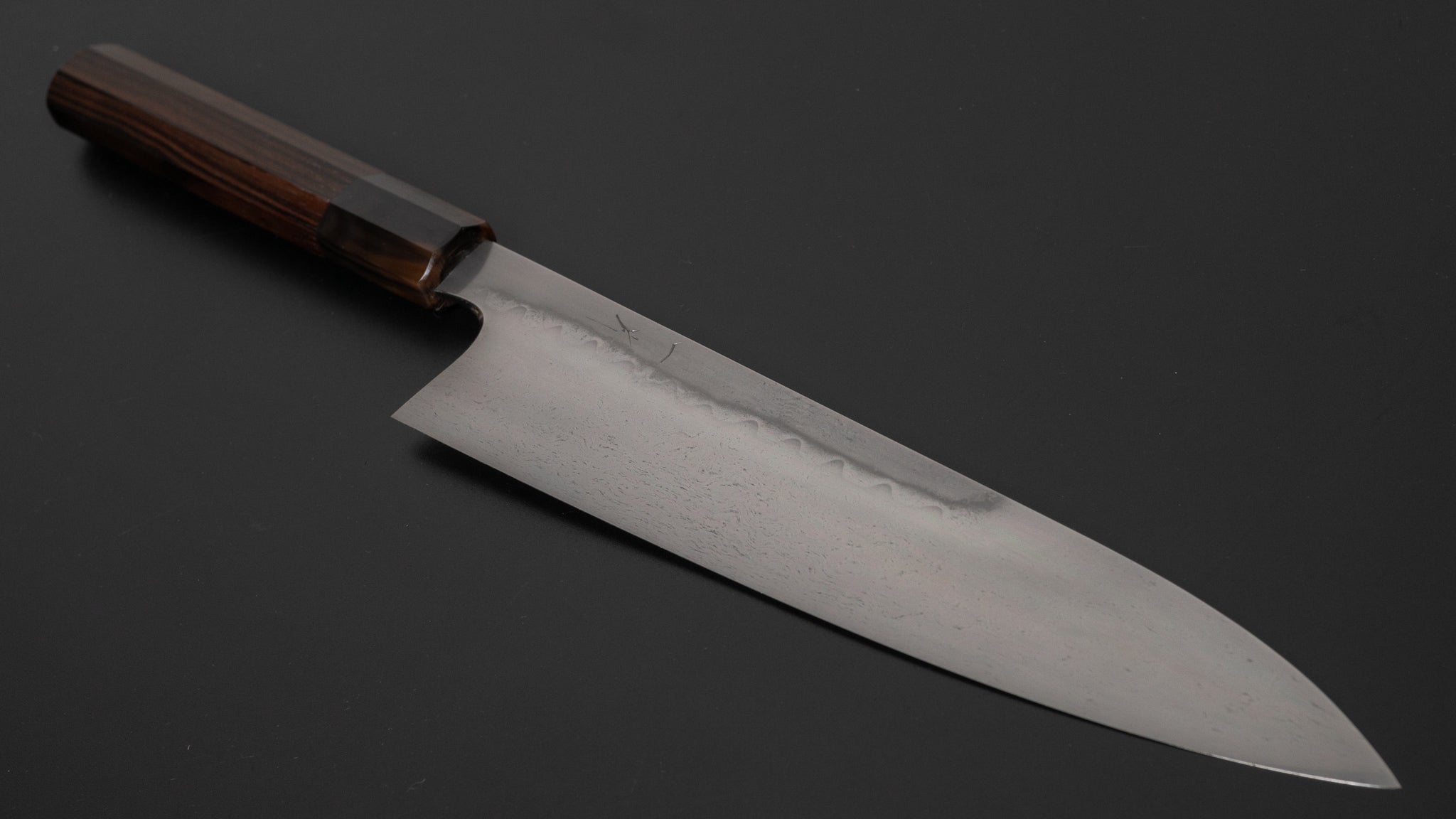 Hitohira Togashi Yohei Blue #1 Mizu Honyaki Gyuto 240mm Japanese Chef Knife - Taihei Makassar Ebony Handle (#017 with Saya) - Perfect for Sushi, Sashimi & Precision Cutting