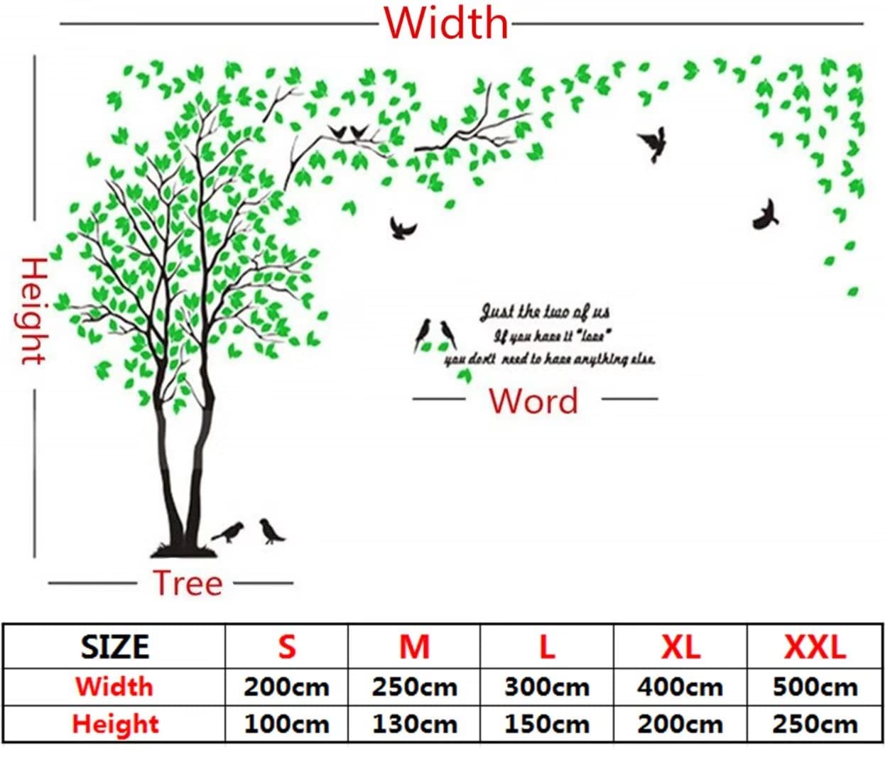 3D Tree Wall Decals - DIY Peel and Stick Wall Stickers with Birds, Large 158x79 Inch Family Tree Mural for Living Room, Bedroom, TV Background - Silver Left Design | Perfect for Home Decor, Nursery, Kids Room & Wedding Photo Backdrop