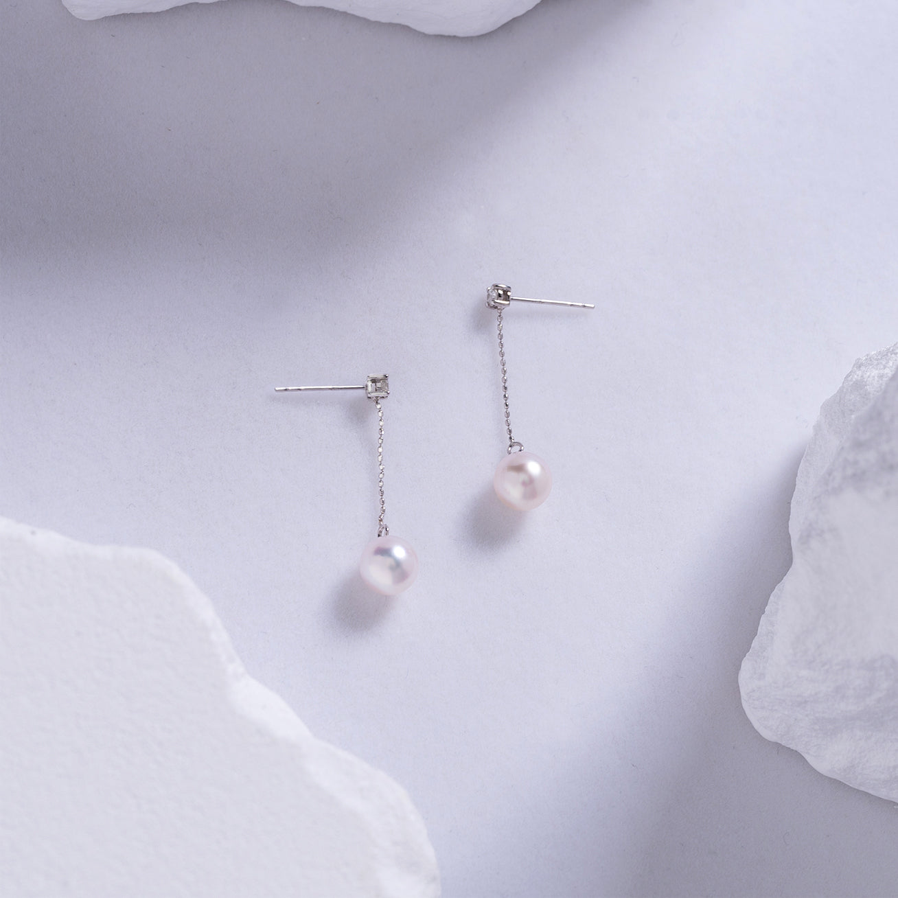 18K Gold Akoya Hanadama Pearl Stud Earrings - AAA Quality Japanese Cultured Pearls for Women, Gift for Anniversary, Wedding, Birthday, Valentine's Day