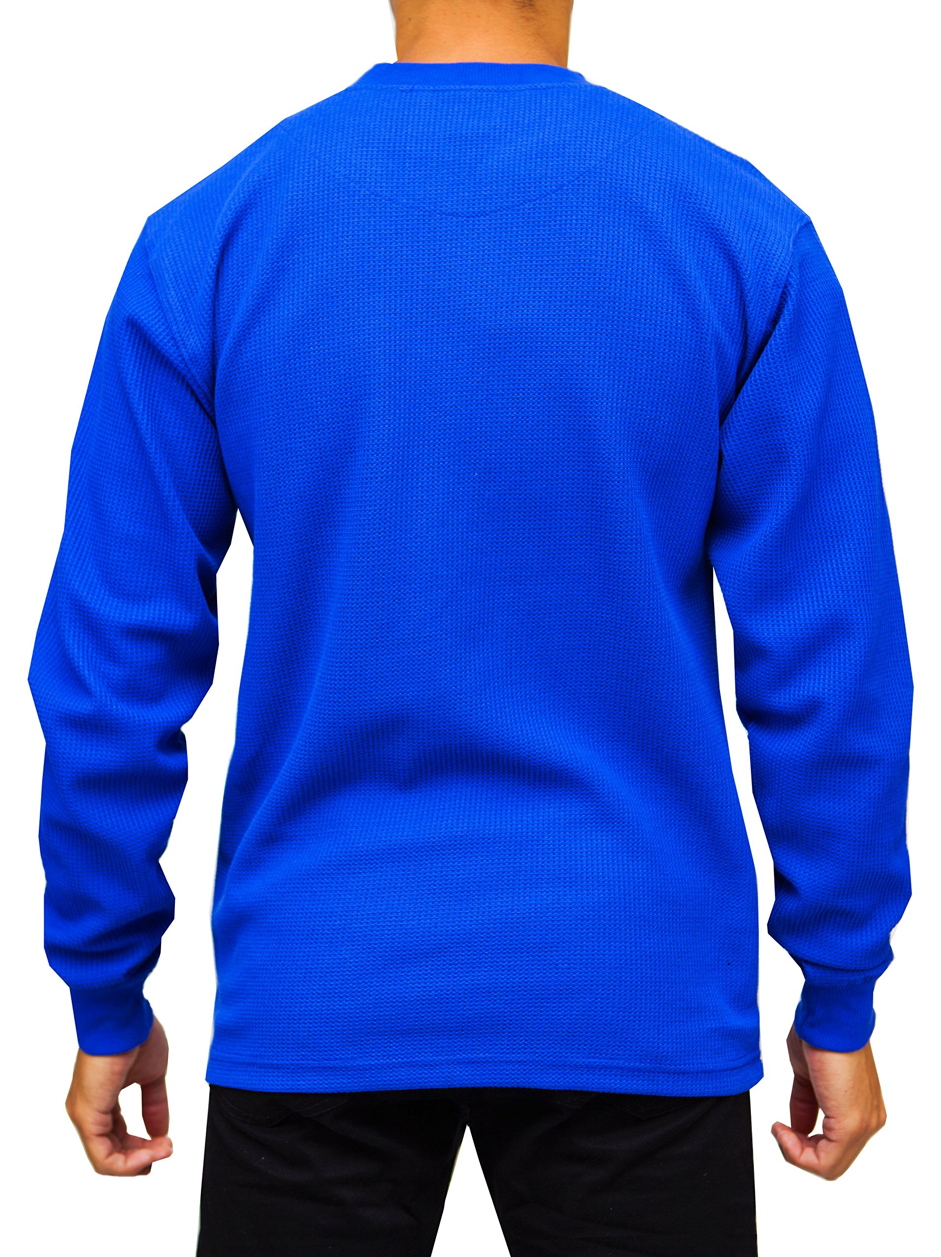 Heavyweight Men's Thermal Long Sleeve Shirt - Waffle Knit Crew Neck for Winter Warmth | Cold Weather Base Layer for Outdoor Work & Casual Wear