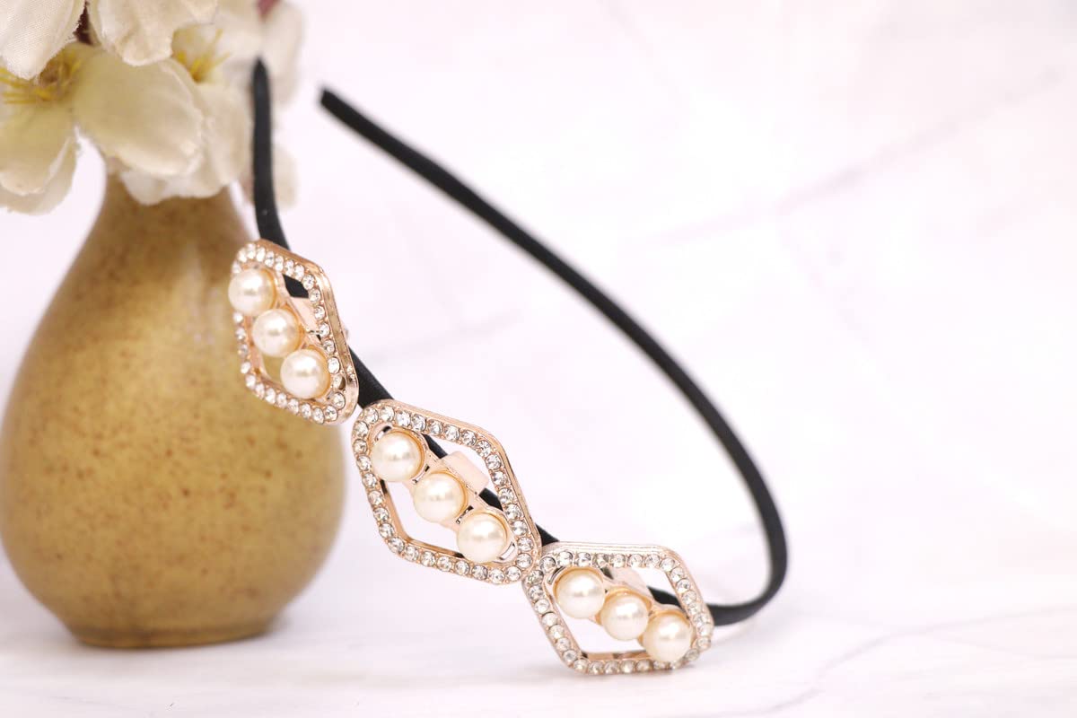 NAVMAV 2-Pack Rhinestone Headbands for Women & Girls - Sparkly Beaded Hair Accessories for Weddings, Parties & Special Occasions