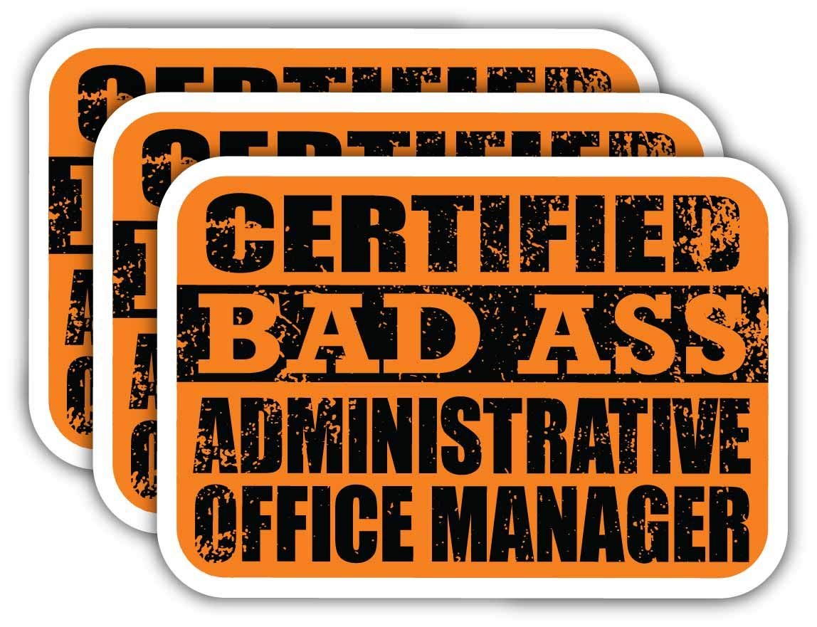 Certified Office Manager Stickers - Funny Job Gift for Laptops & Cars