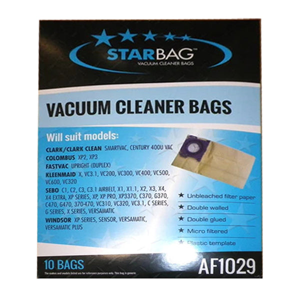 Starbag AF1029 Vacuum Cleaner Bags - Compatible with Major Vacuum Brands | Dust-Free Replacement Bags for Home Cleaning & Pet Hair Removal